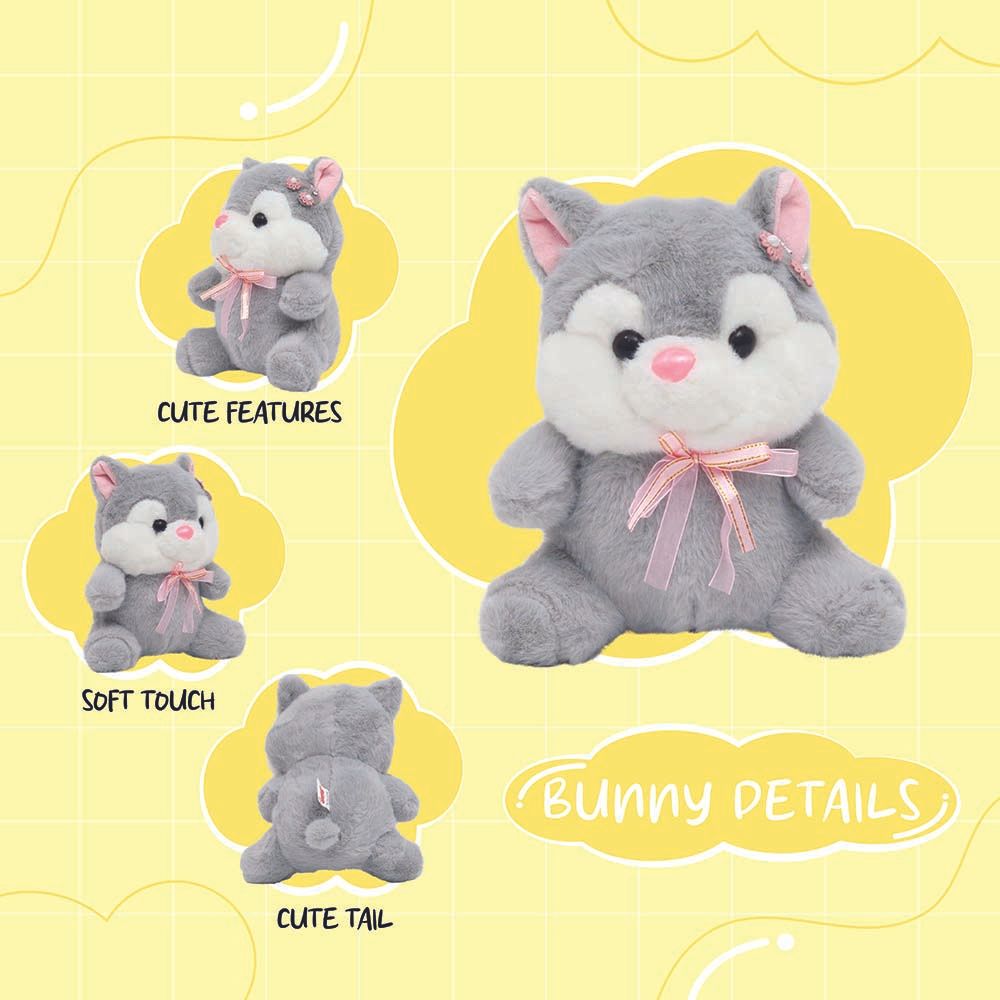 Toto Toys - Plush Soft Toy - Bunny - Grey - 23 cm