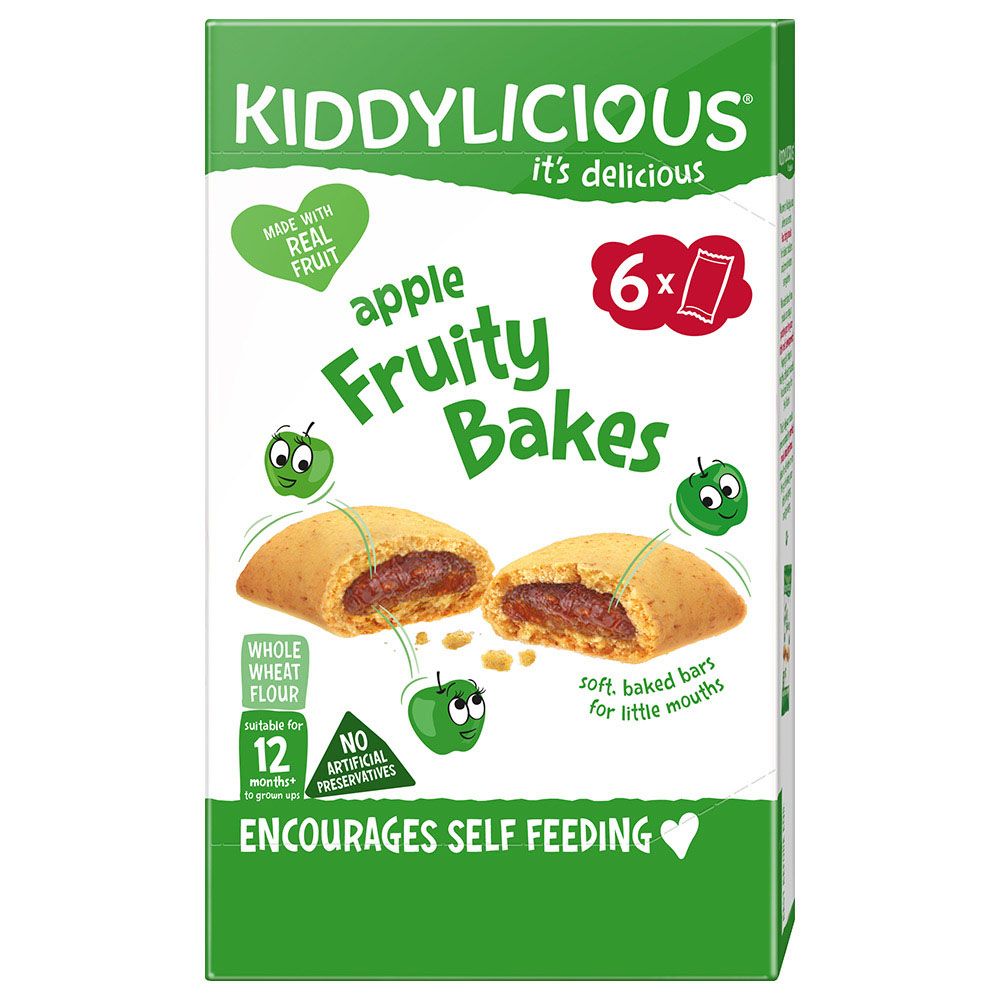 Kiddylicious - Apple Fruity Bakes - Pack of 6 Bars