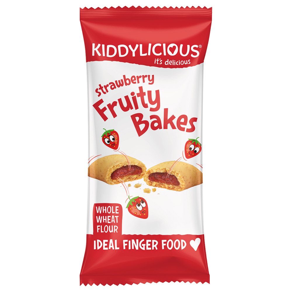 Kiddylicious - Strawberry Fruity Bakes - Pack of 6 Bars