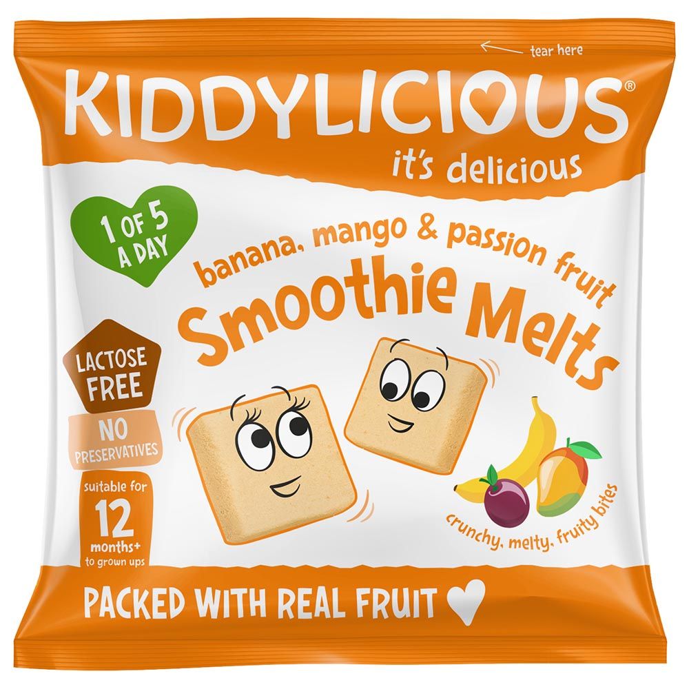 Kiddylicious Banana, Mango & Passion Fruit Smoothie Melts 6g