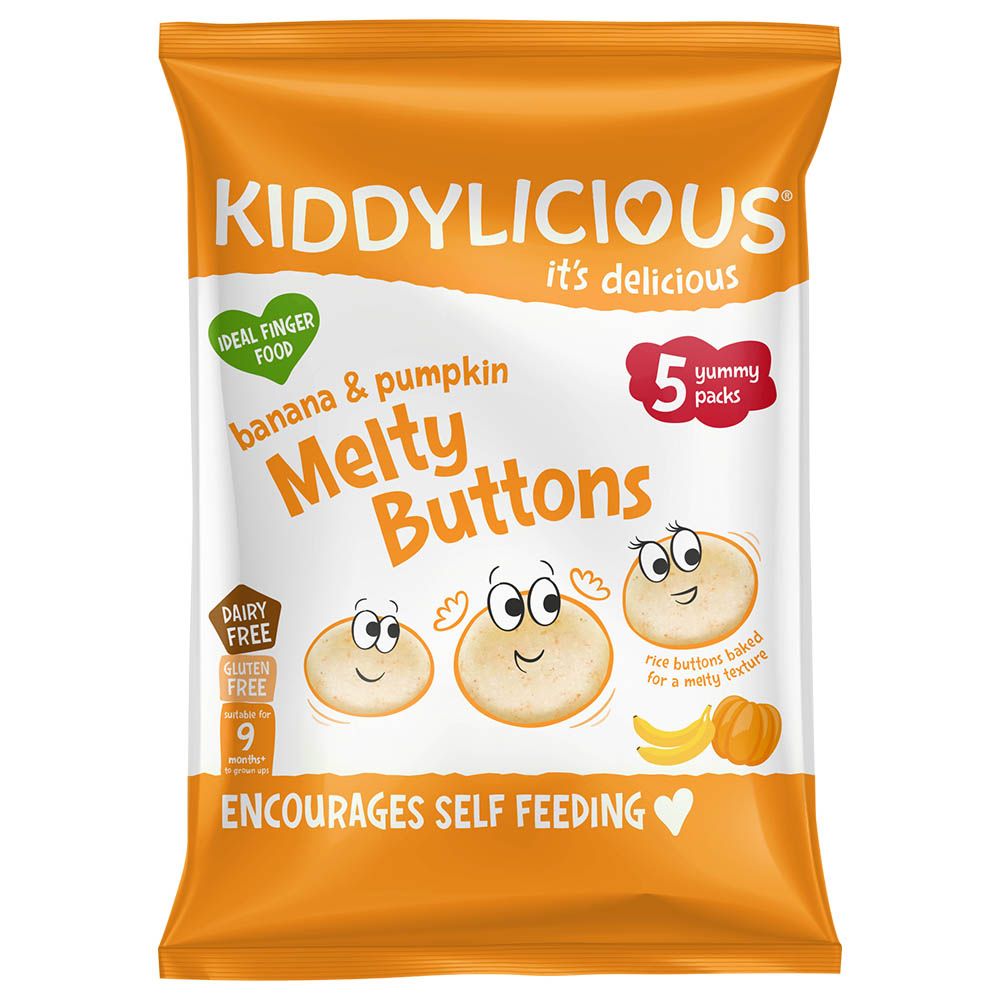 Kiddylicious -Banana & Pumpkin Melty Buttons - 30g