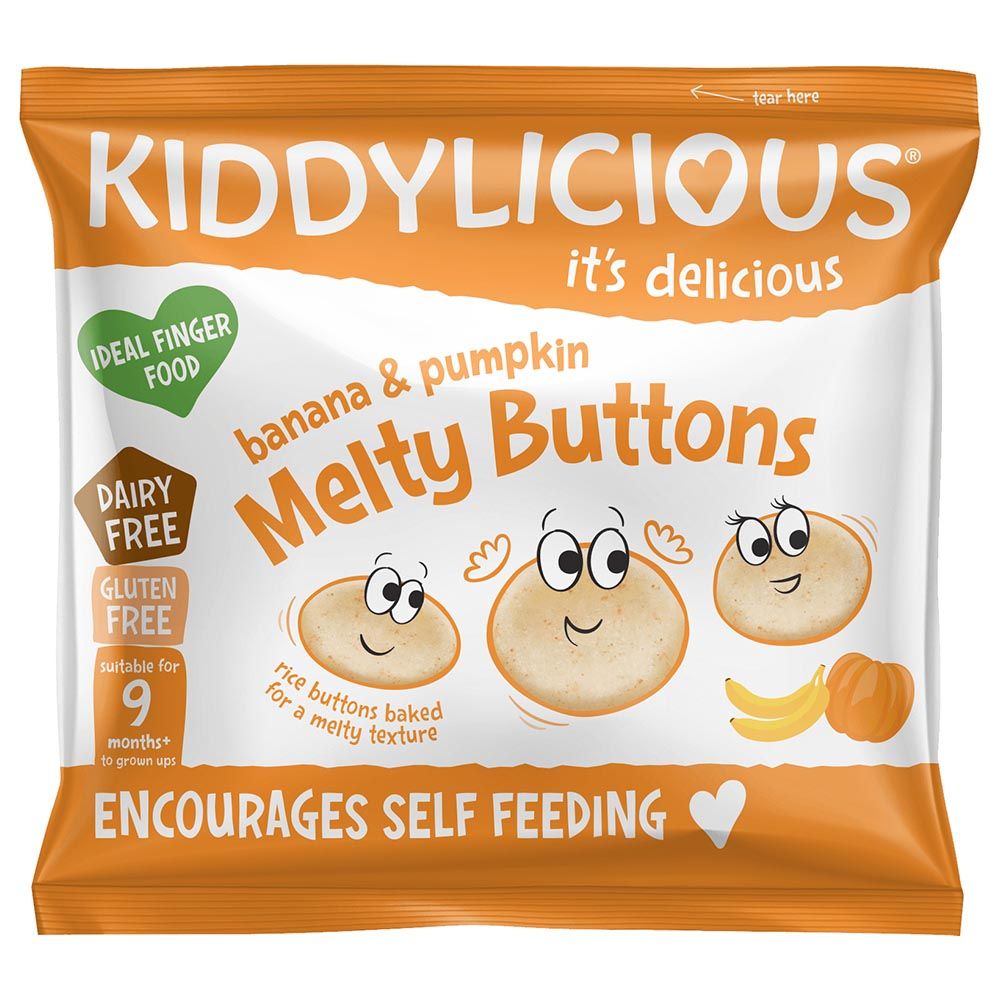 Kiddylicious -Banana & Pumpkin Melty Buttons - 30g