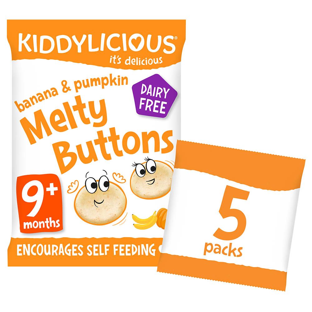 Kiddylicious -Banana & Pumpkin Melty Buttons - 30g