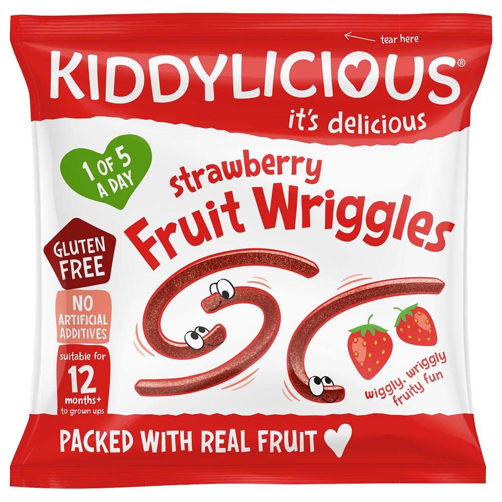 Kiddylicious Strawberry Fruit Wriggles 12g