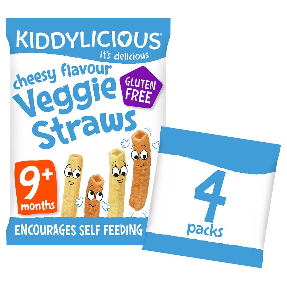 Kiddylicious - Cheesy Veggie Straws Pack Of 4 12g