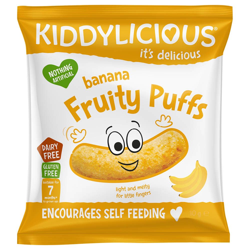 Kiddylicious Banana Fruity Puffs 4X10g Multipack