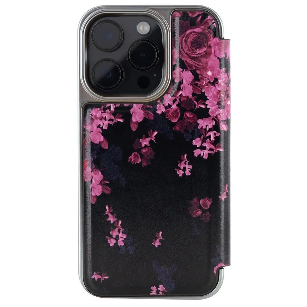 Ted Baker - iPhone 15 Pro Max Mirror Folio Case - Flower Border