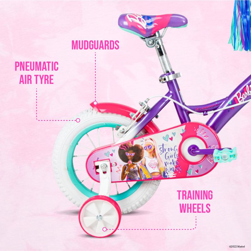 Spartan - 12" Barbie Girl Bicycle with Removable Zippered Bag 