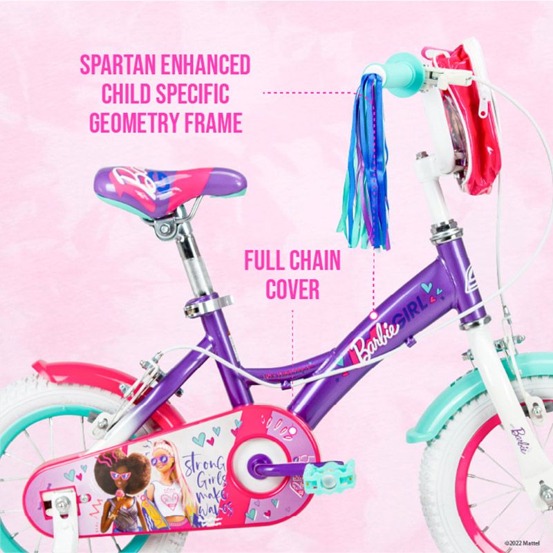 Spartan - 12" Barbie Girl Bicycle with Removable Zippered Bag 