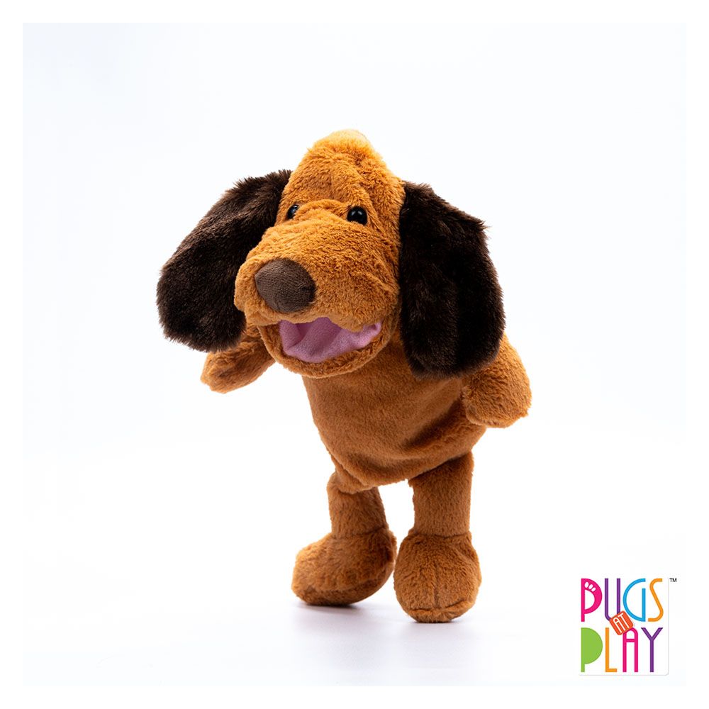 Pugs At Play - Battery Operated Puppet Dog - Brown - 12-Inch