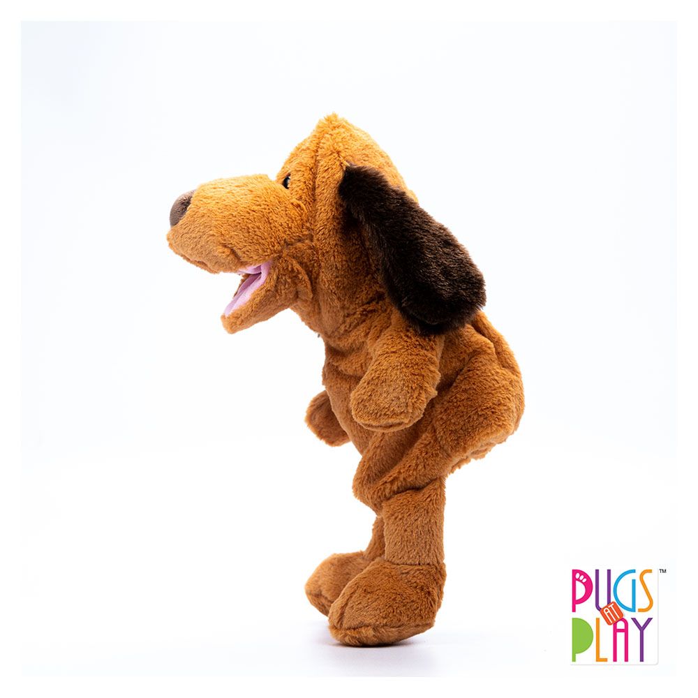 Pugs At Play - Battery Operated Puppet Dog - Brown - 12-Inch