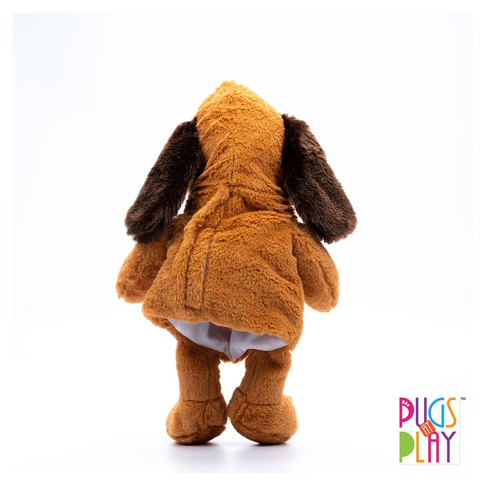 Pugs At Play - Battery Operated Puppet Dog - Brown - 12-Inch