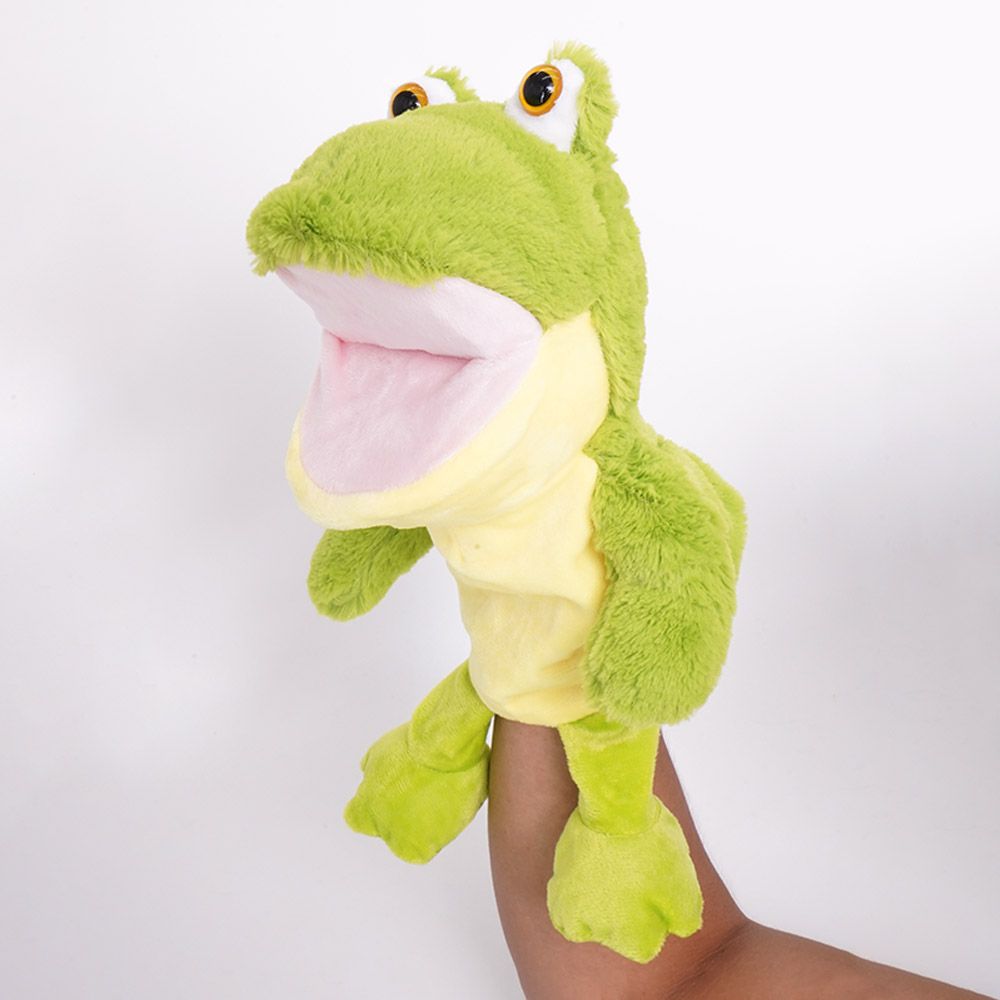 Pugs at Play - Battery Operated Puppet Frog - Green - 14-Inch