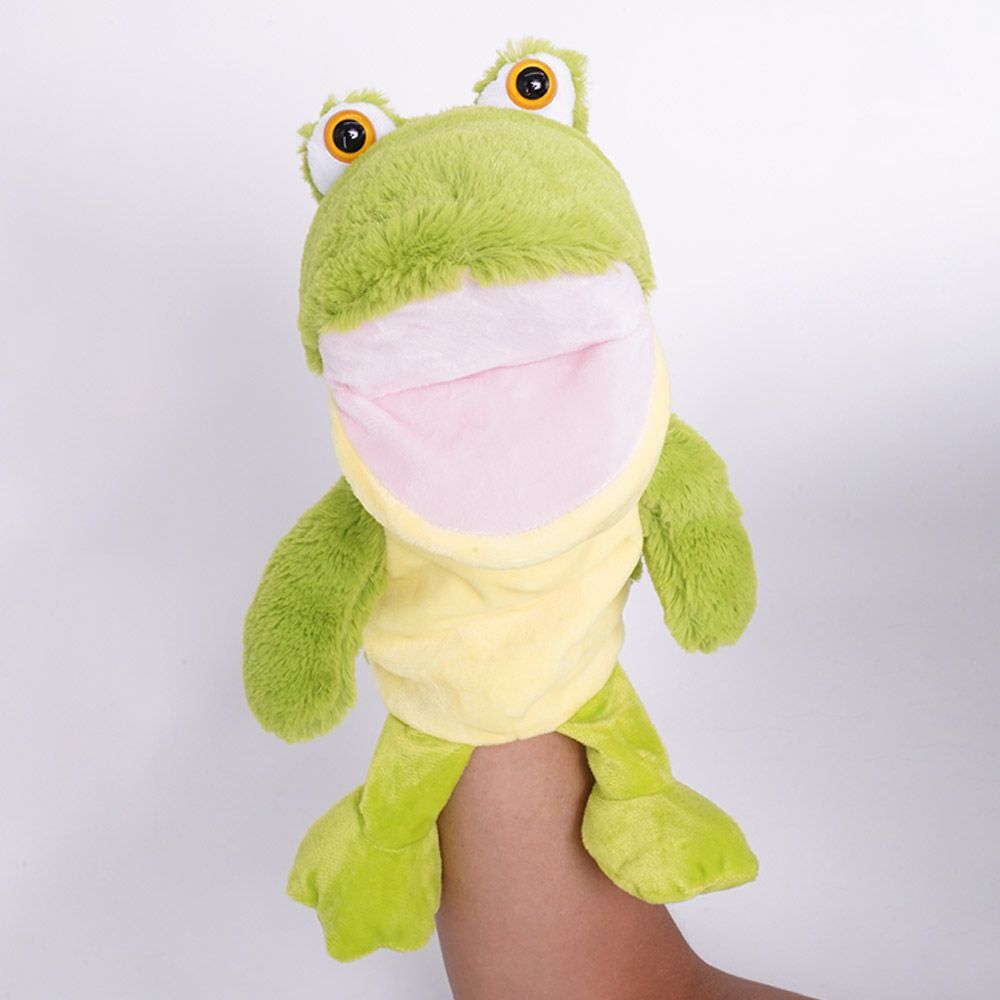 Pugs at Play - Battery Operated Puppet Frog - Green - 14-Inch