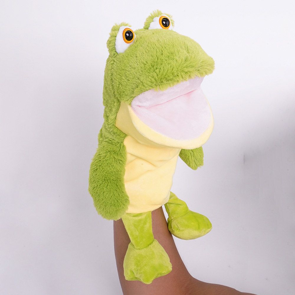 Pugs at Play - Battery Operated Puppet Frog - Green - 14-Inch