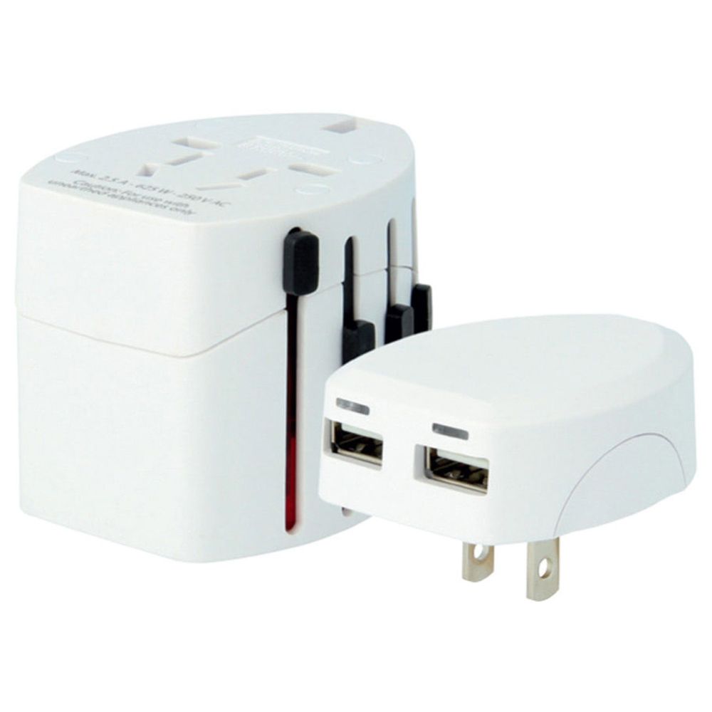 Skross - Evo Compact World Travel Adapter With Dual USB - White