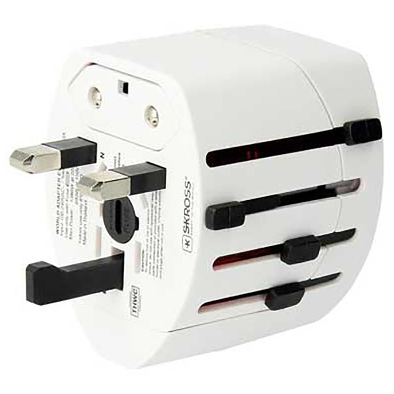 Skross - Evo Compact World Travel Adapter With Dual USB - White