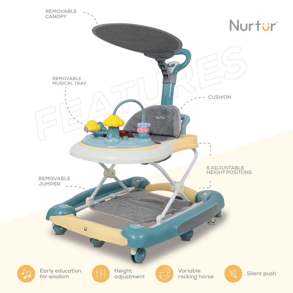 Nurtur - 2-In-1 Baby Walker - Green/Yellow