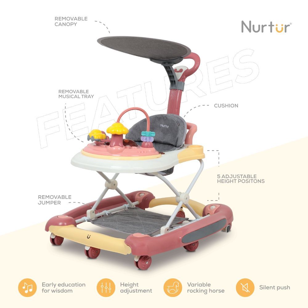 Nurtur - 2-In-1 Baby Walker - Pink/Yellow