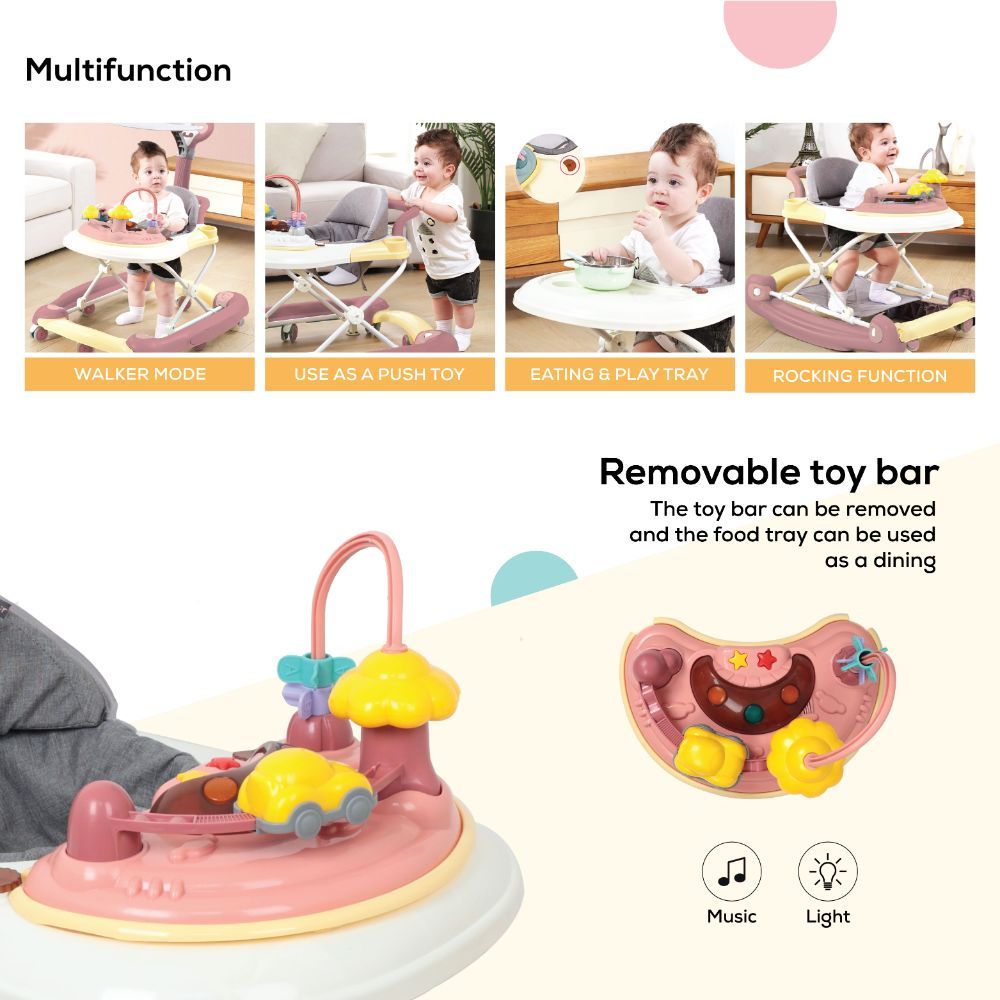 Nurtur - 2-In-1 Baby Walker - Pink/Yellow