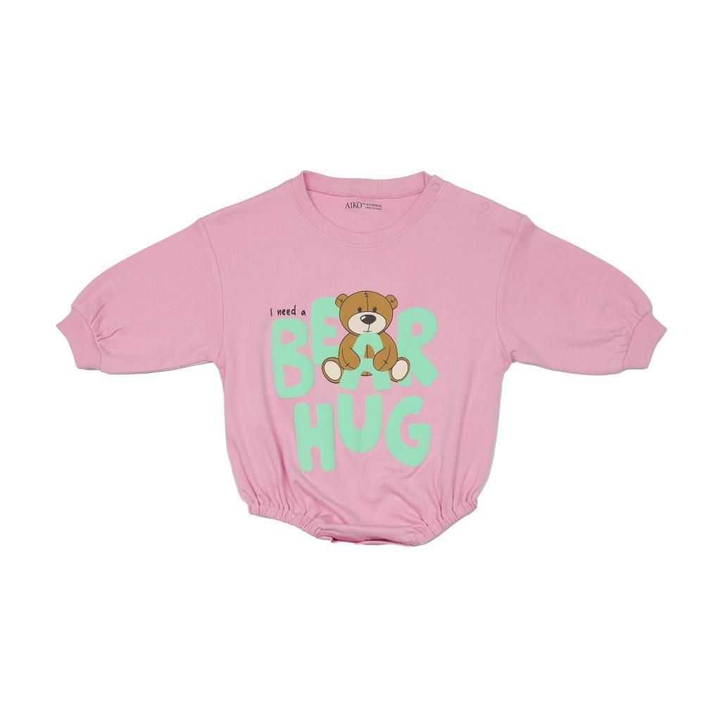 Aiko - Baby Bodysuit W/Bear Print - Pink