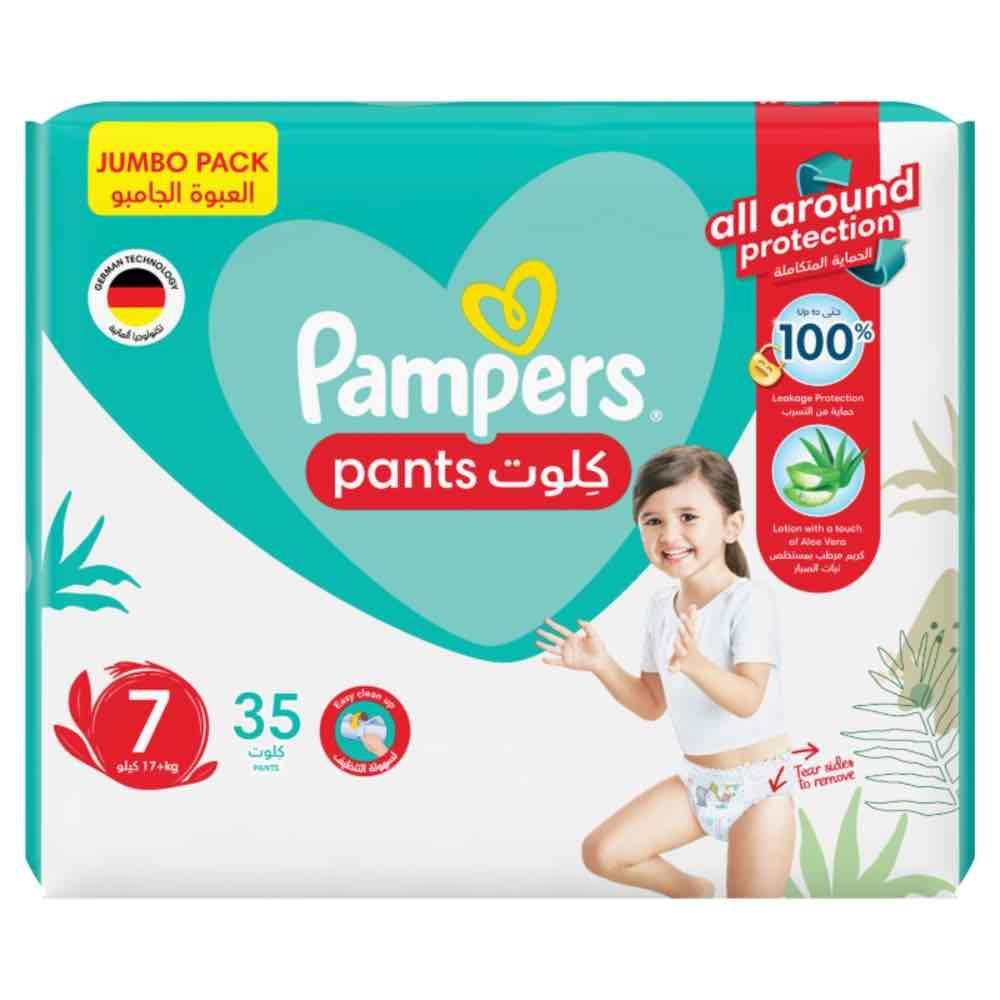 Pampers - Baby-Dry Pants Diapers with Aloe Vera Lotion, 360 Fit, Size 7, 17+kg, Mega Pack, 35 Count