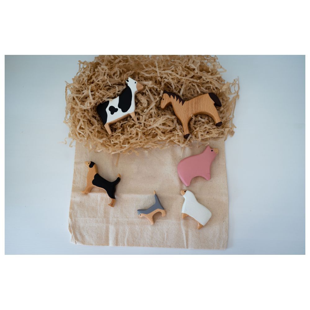 Birch and Bug - Wooden Farm Animals Set - 6pcs