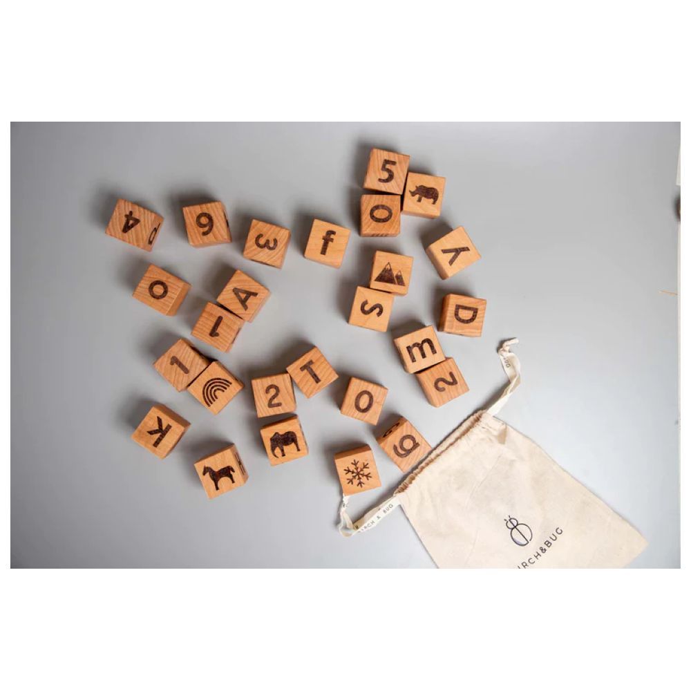 Birch and Bug - Wooden Learning Blocks - 26 Pcs