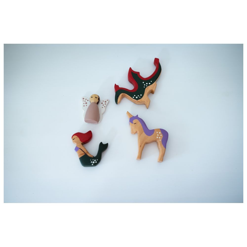 Birch and Bug - Wooden Mystical Creatures - 4pcs