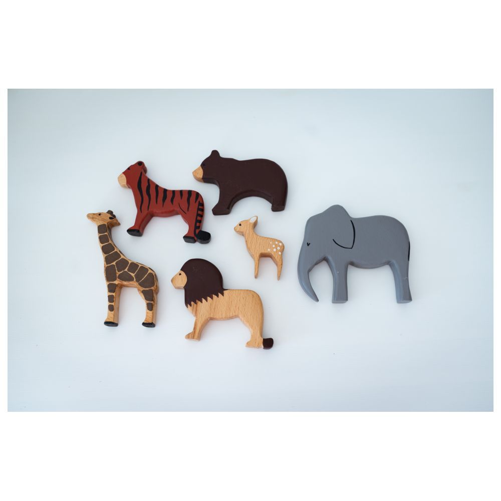 Birch and Bug - Wooden Wild Animals Set - 6pcs