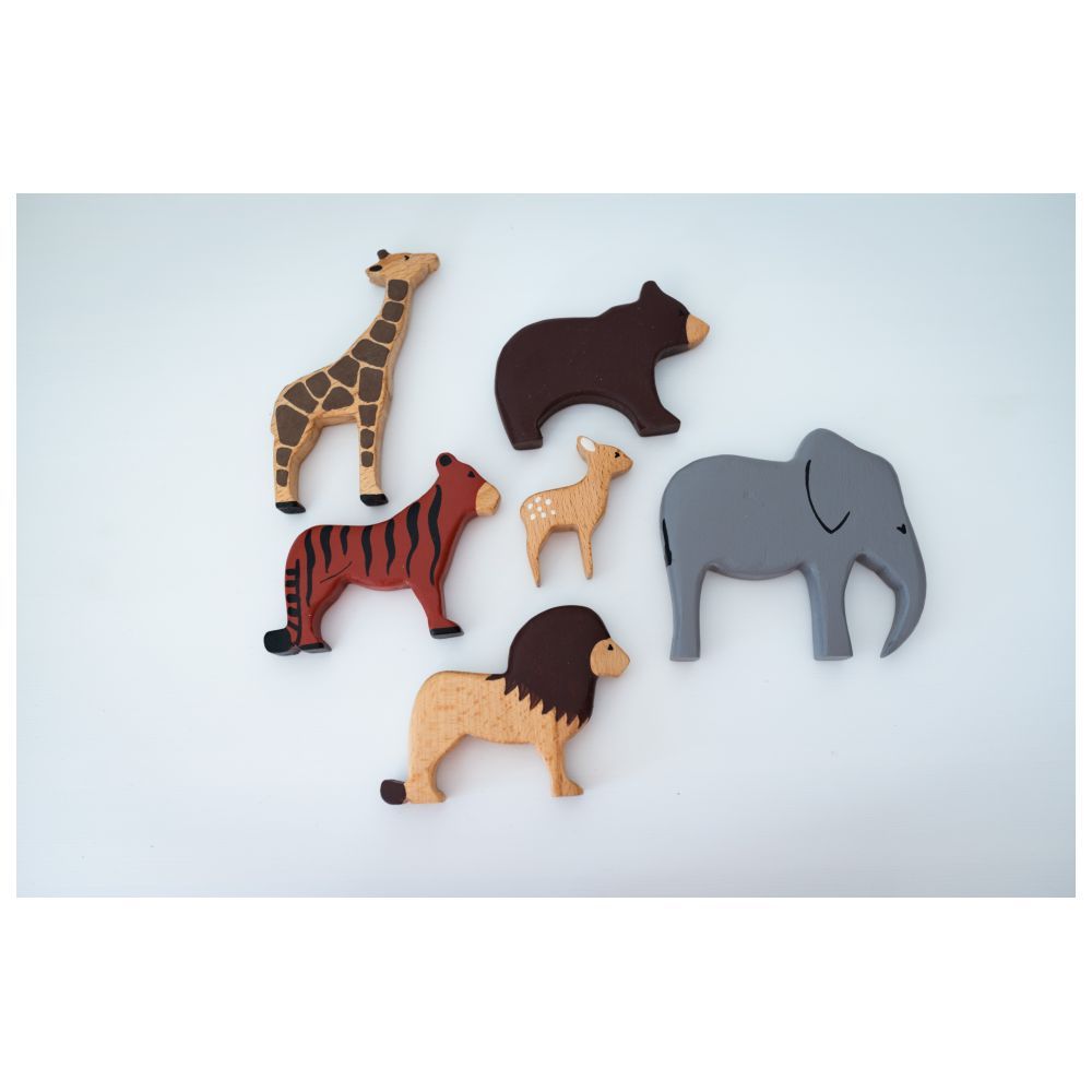 Birch and Bug - Wooden Wild Animals Set - 6pcs