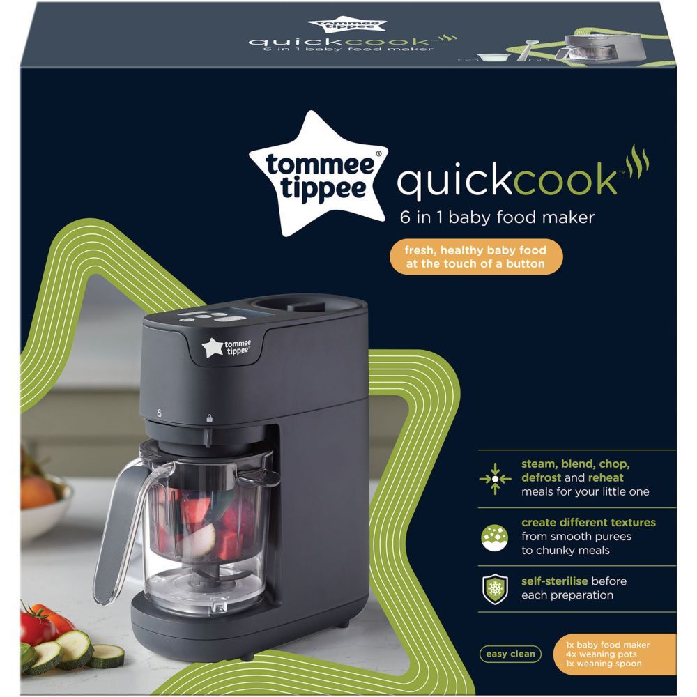 Tommee Tippee - Quick Cook 6-in-1 Baby Food Maker - Black - 500 ml