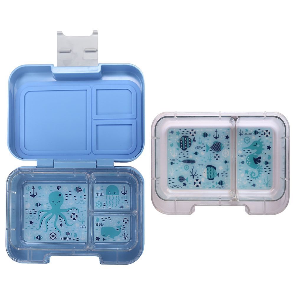 Munchbox - 3 Compartment Munchi Snack Box - Blue Storm