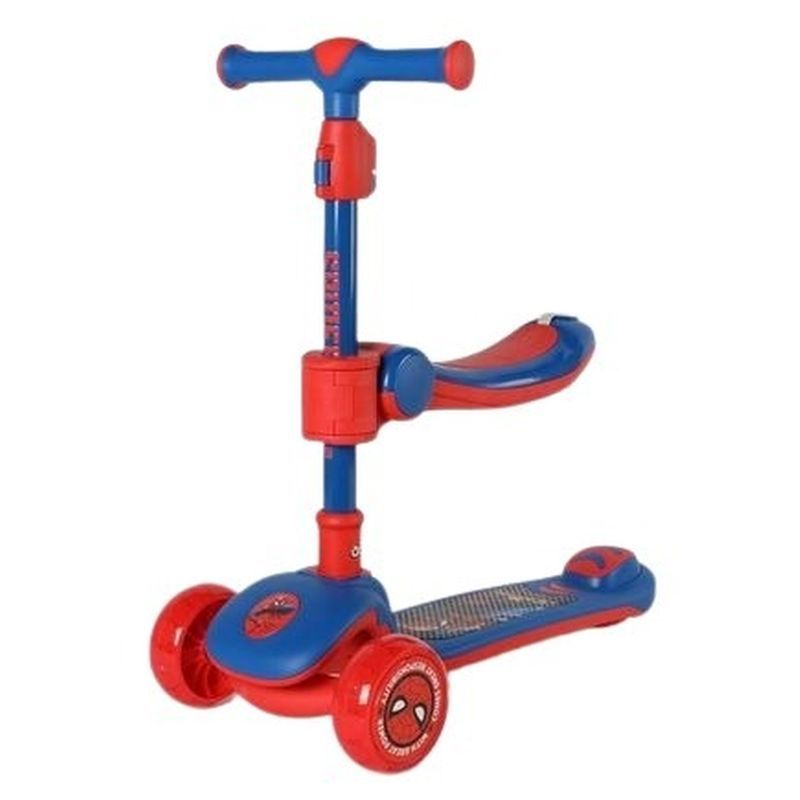 Marvel - 2-In-1 3D Foldable Twist Scooter - Spider-Man - Blue/Red