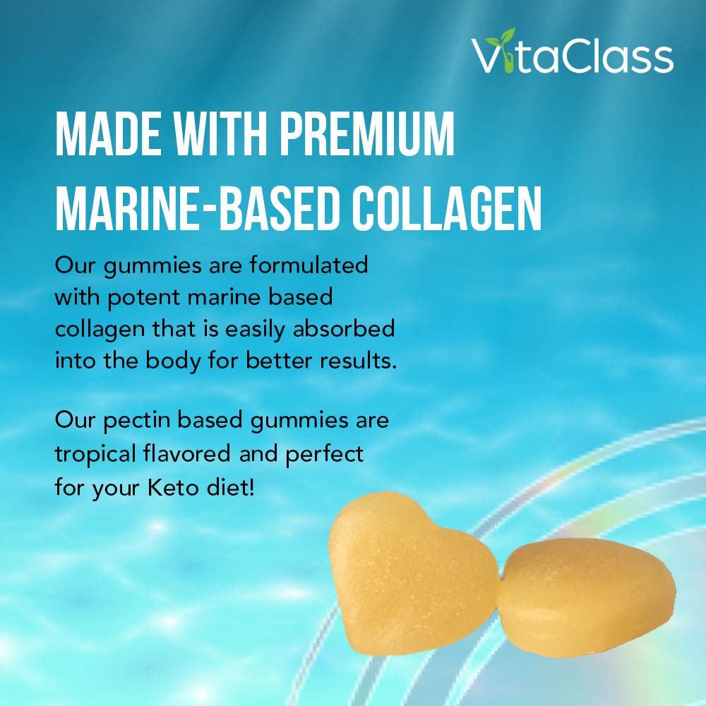 Vitaclass - Sugar Free Collagen Keto Friendly Gummies For Adults - 60 Pcs