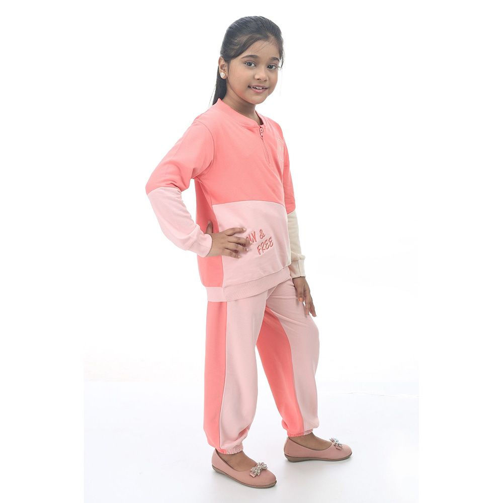 Genius - 2pc-Set - Girl Henley Sweatshirt w/ Jogger - Pink