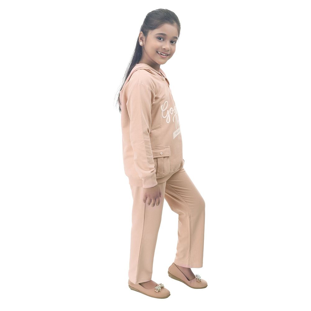 Genius - 2pc-Set - Girl Hooded Sweatshirt w/ Jogger - Peach