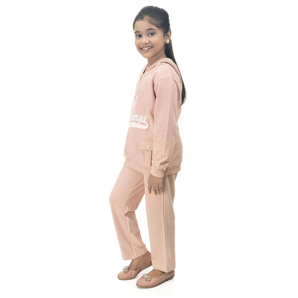 Genius - 2pc-Set - Girl Hooded Sweatshirt w/ Jogger - Peach