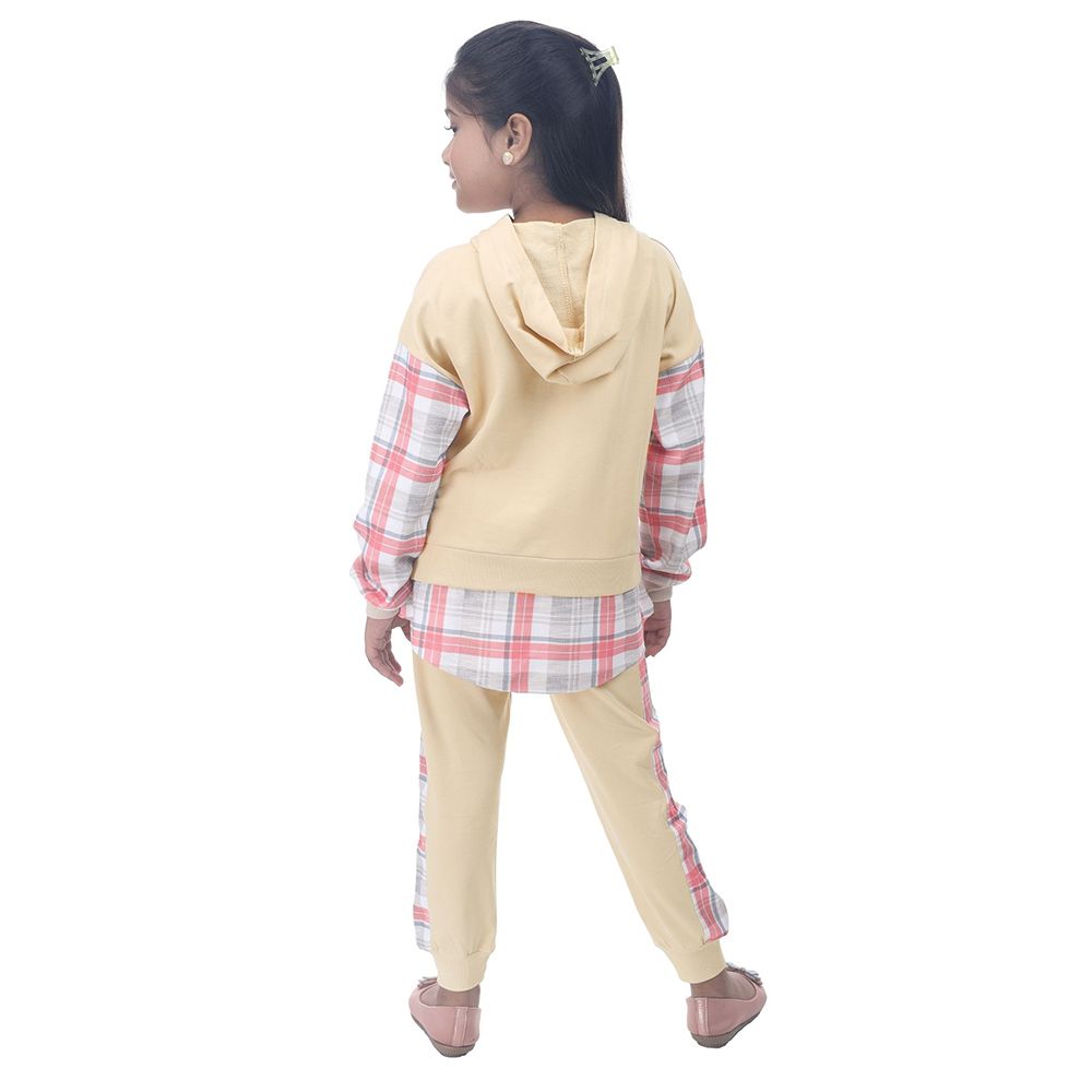 Genius - 2pc-Set - Girl Hooded Neck Sweatshirt w/ Jogger - Ivory