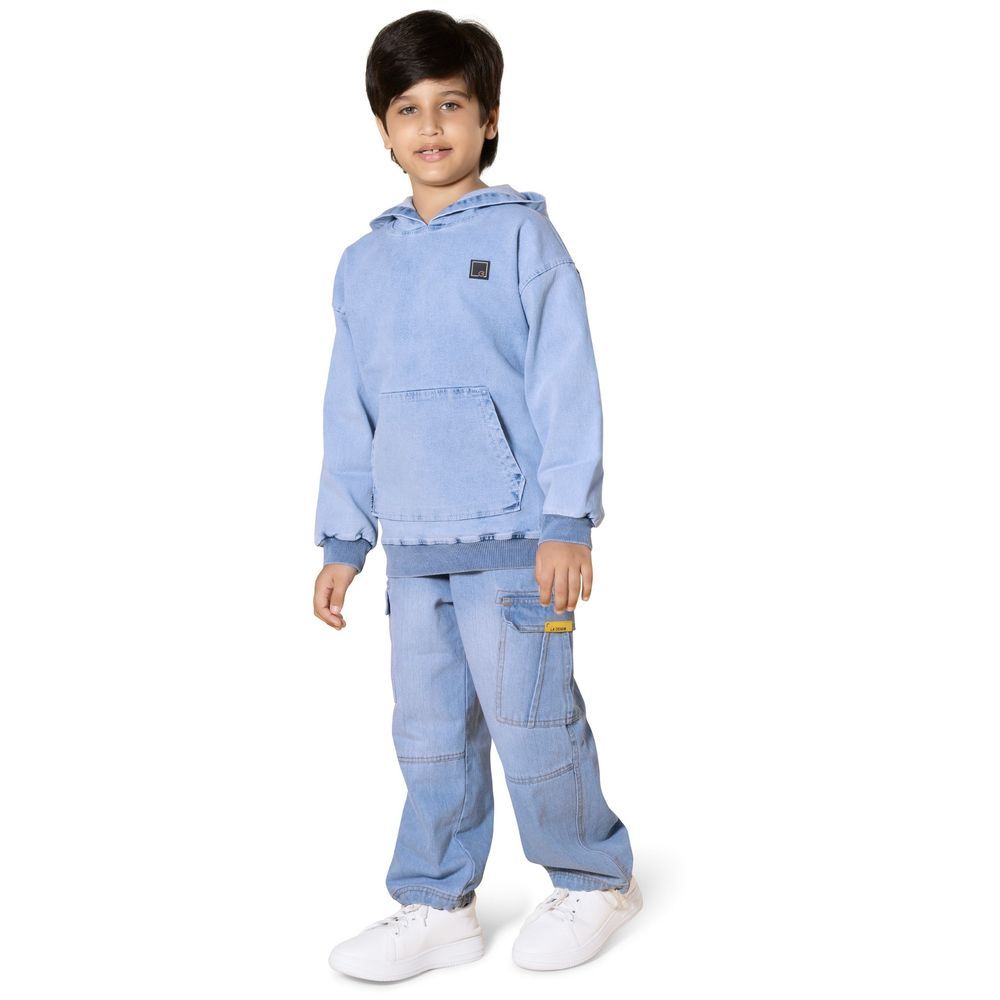 Little Kangaroos - Boy Elasticated Denim Jeans - Light Blue