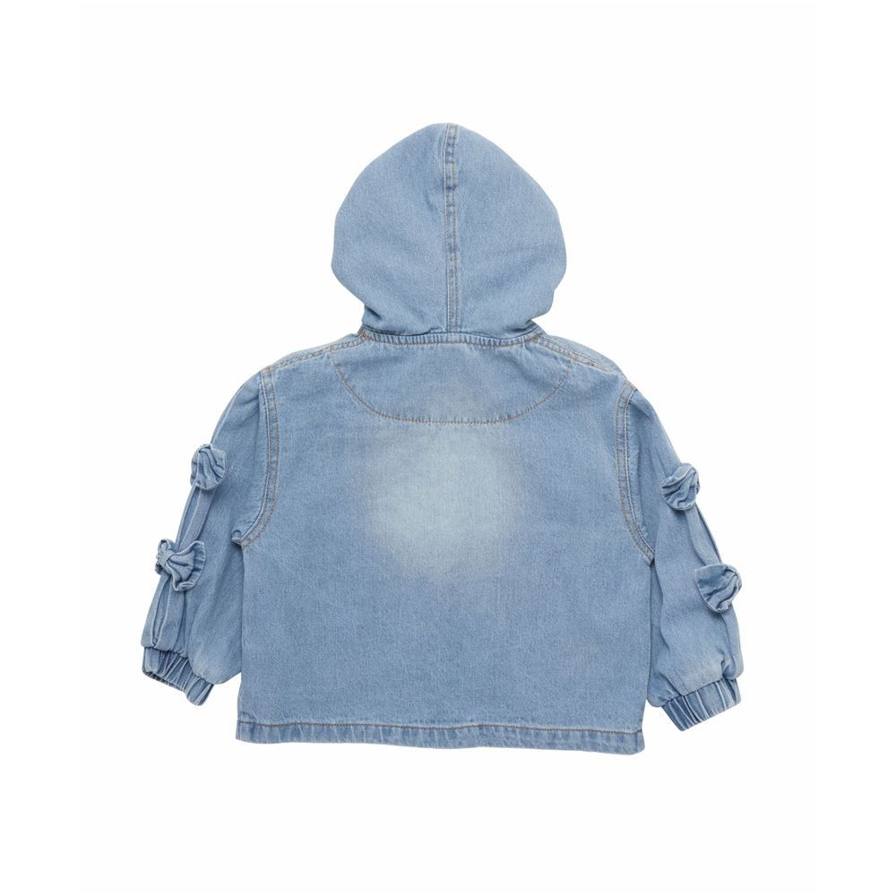 Little Kangaroos - Girl Hooded Denim Jacket - Light Blue