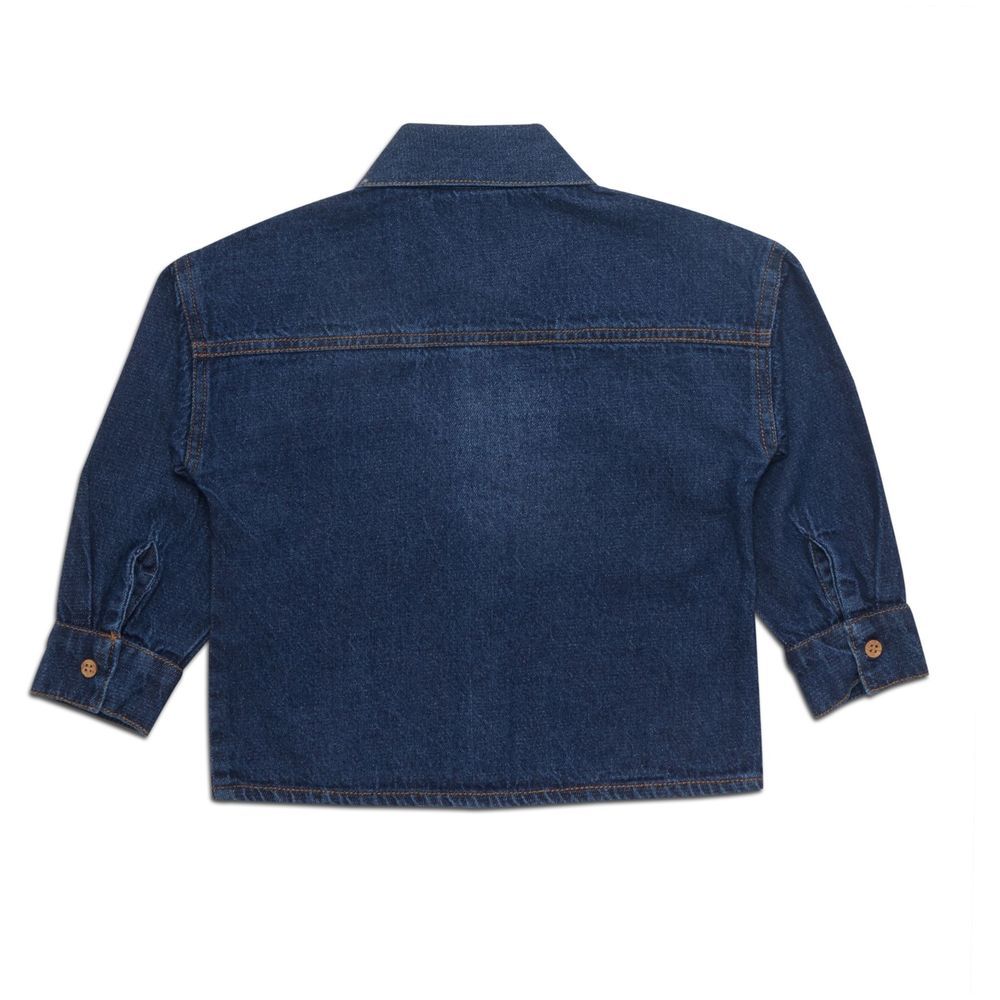 Little Kangaroos - Girl Full Sleeve Denim Shirt - Dark Blue