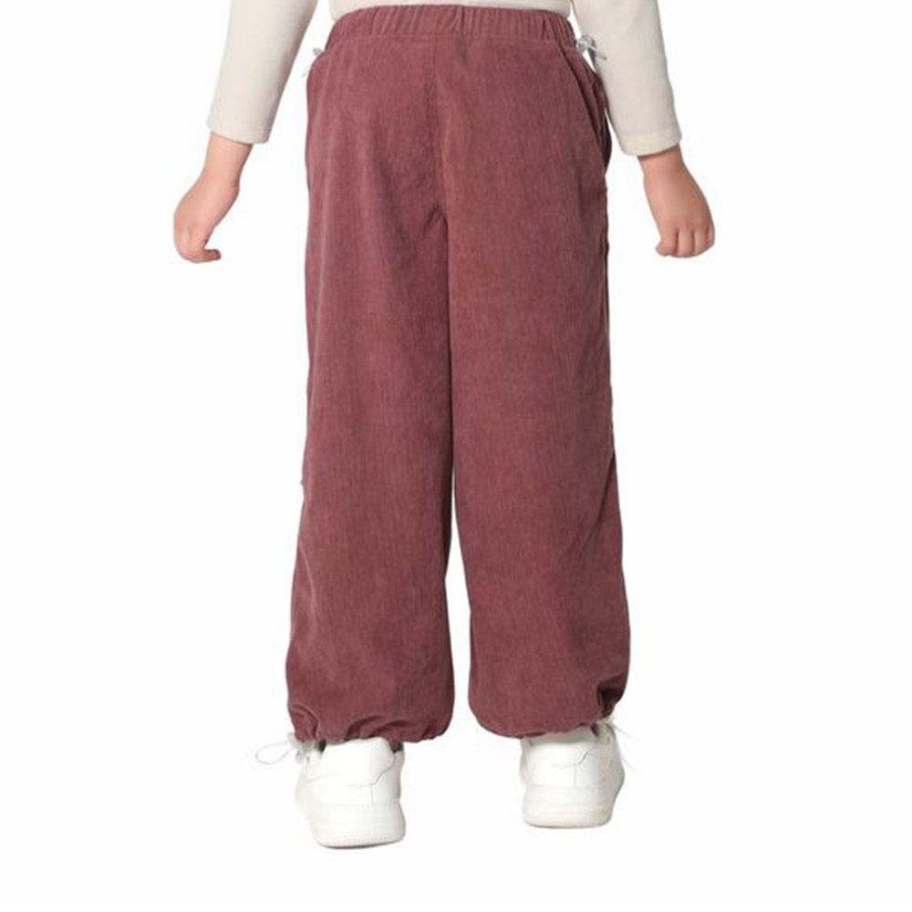 Little Kangaroos - Girl Corduroy Cargo Pants - Plum