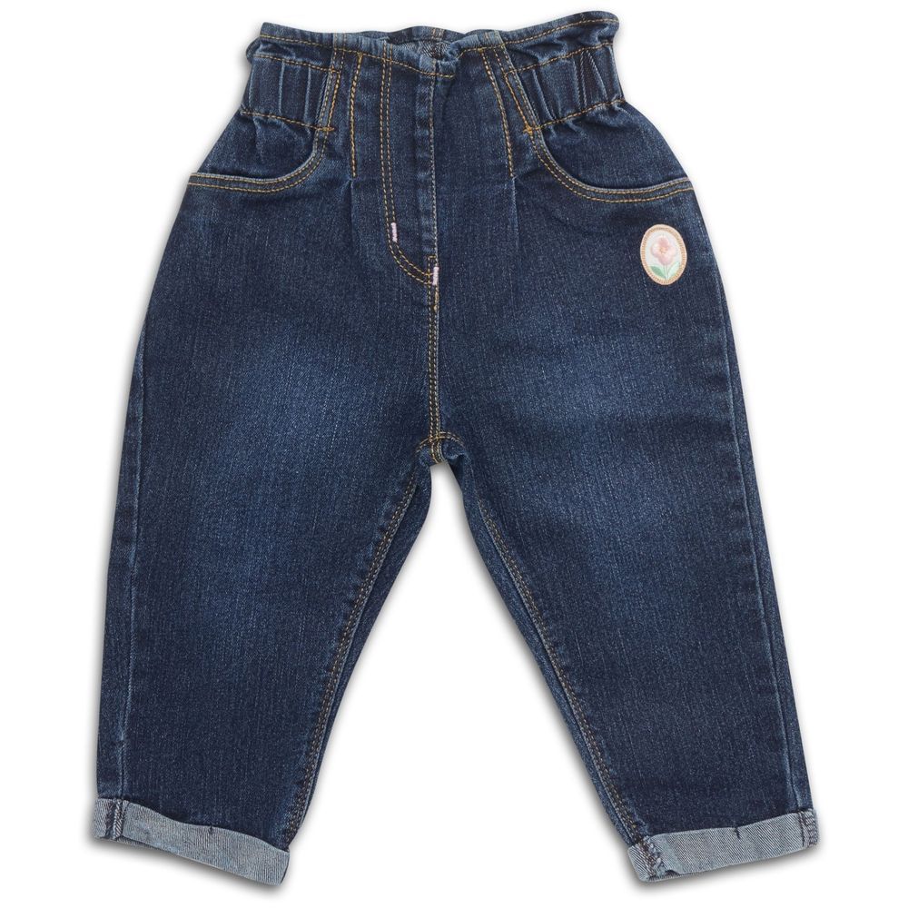 Little Kangaroos - Baby Girl Denim Baggy Jeans - Dark Blue