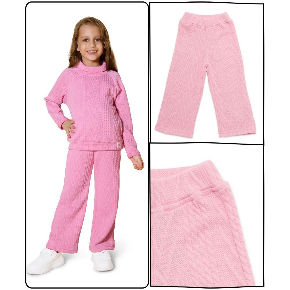 Little Kangaroos - Girl Elasticated Flared Pants - Pink