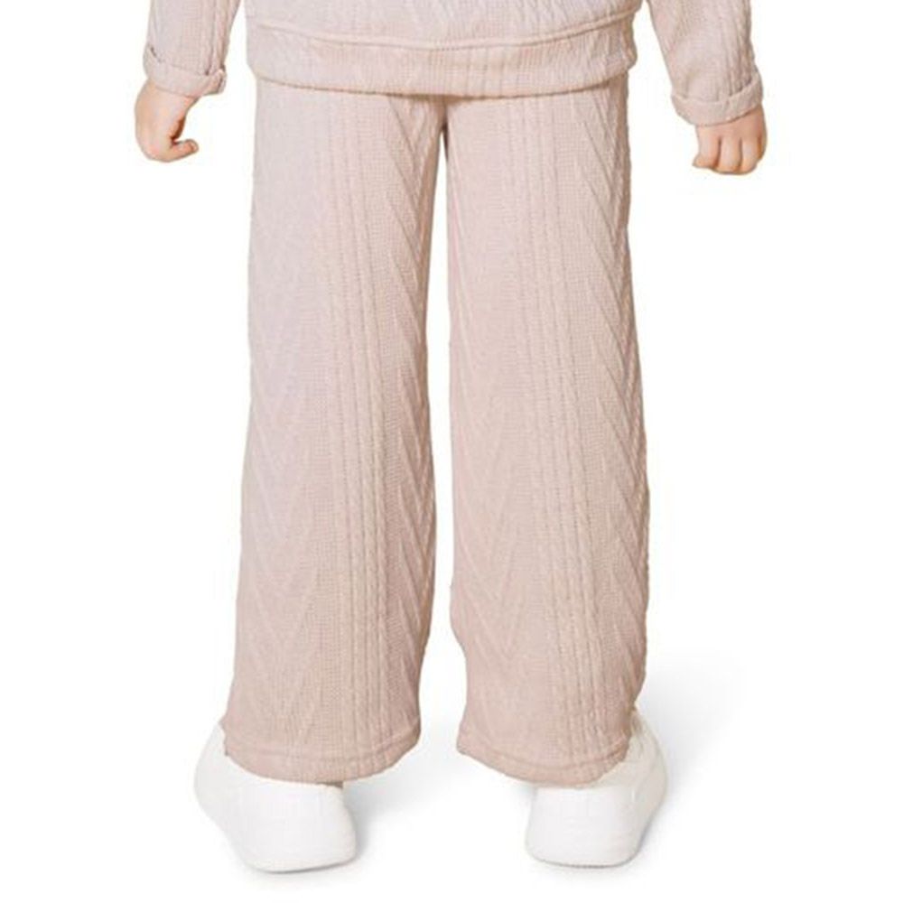 Little Kangaroos - Girl Knitted Flared Pants - Fawn