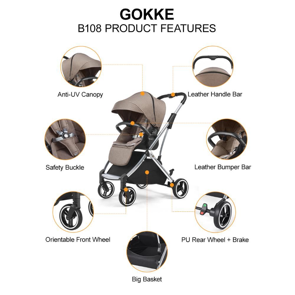 Gokke - Reversible Baby Stroller - Brown