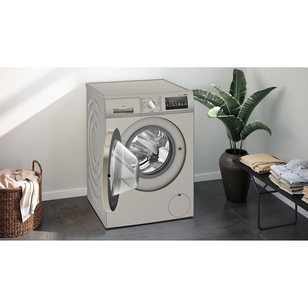 Siemens - iQ300 Front Loader Washing Machine - Silver Inox - 8 kg