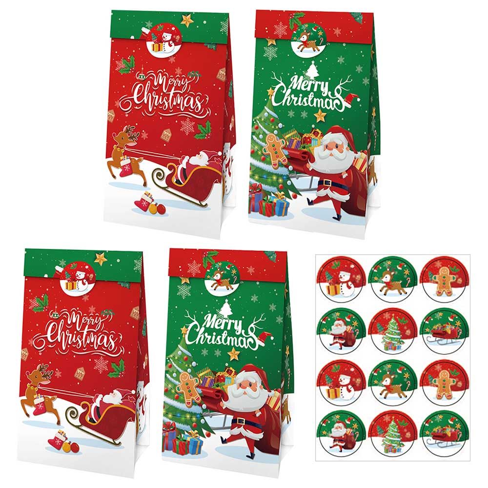 Highland - Christmas Gift Bags With Sealing Stickers - 12pcs