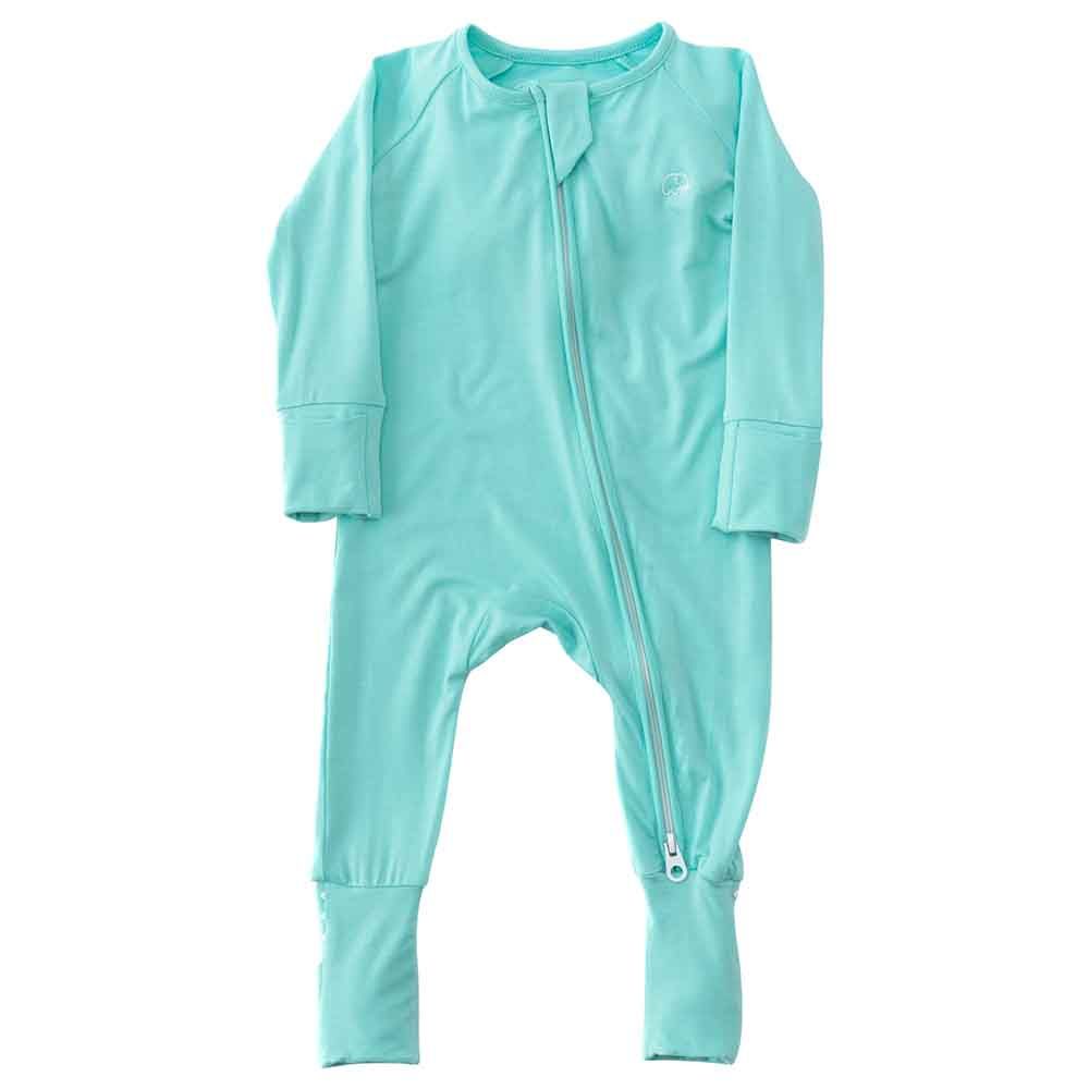 Anvi Baby - Organic Solid Zipper Sleepsuit - Light Blue